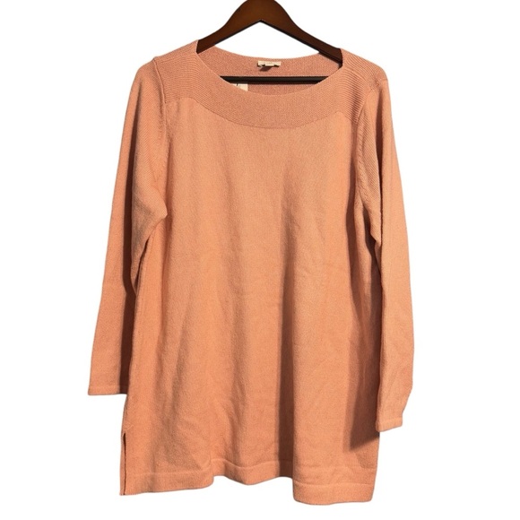 J. Jill Sweaters - J Jill Pink Boat Neckline Long Sleeves Lightweight Knit Sweater Size 2X NEW
